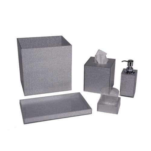 LAME' SILVER (Bath Collection) | Toiletry in Storage by Oggetti Designs. Item made of metal