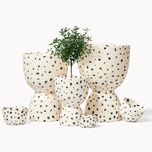 Speckled Stacked Planters | Vases & Vessels by Franca NYC. Item composed of ceramic compatible with boho and minimalism style