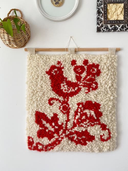 Wall Tapestry in a Ukrainian style | Wall Hangings by Awesome Knots. Item composed of wood & canvas