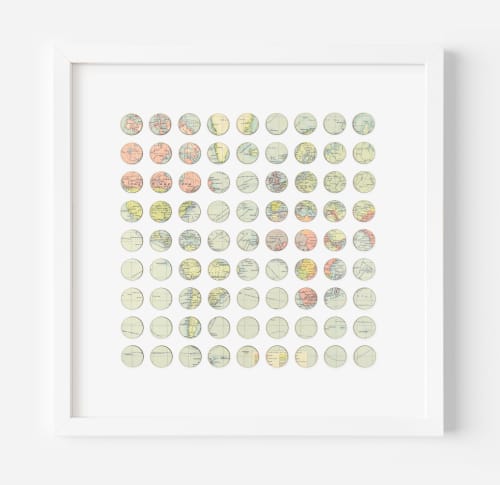 Eighty One Continuous World Map Dots Collage | Paintings by Amelia Coward