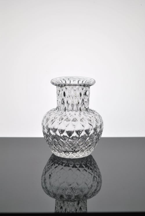 Small Optic Clear Vase | Vases & Vessels by Tucker Glass and Design`