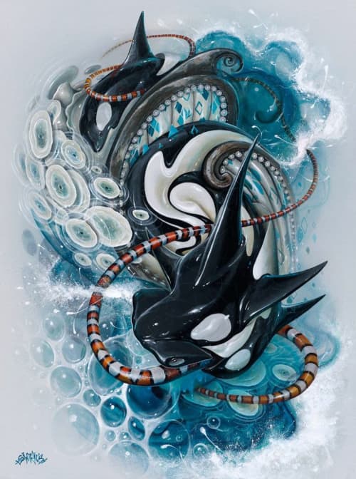 "Apex Predator" | Oil And Acrylic Painting in Paintings by Greg "CRAOLA" Simkins. Item made of canvas