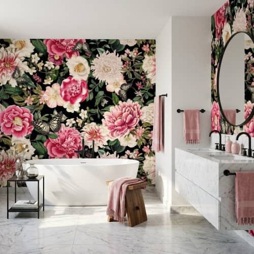 Butterfly Garden  —  Bold Florals Luxury Wallpaper | Wall Treatments by Elle H