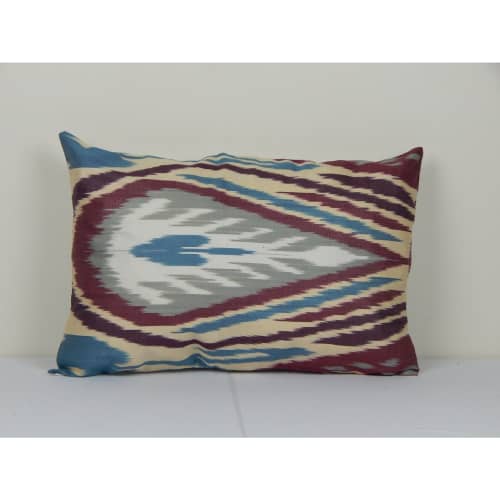 Ethnic ikat Chevron Pillowcase, Uzbek Bukhara Cushion, Triba | Pillows by Vintage Pillows Store