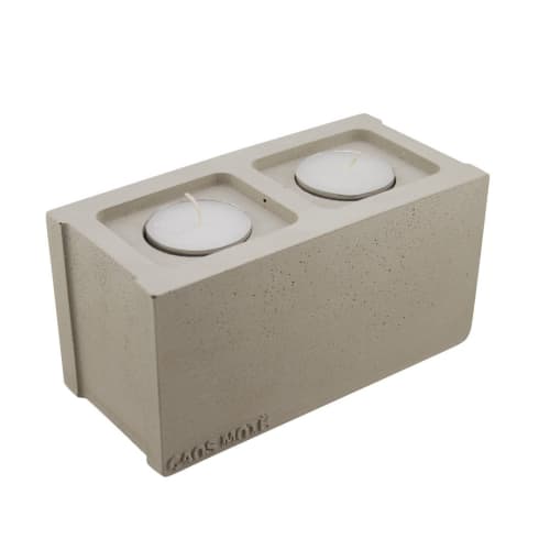 Mini Cinderblock Candle Holder | Decorative Objects by Caos Motē