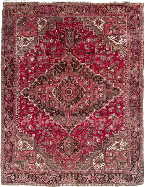 RICH Hues with Plush Soft Wool, Mint Condition Vintage Heriz | Area Rug in Rugs by The Loom House. Item made of fabric with fiber