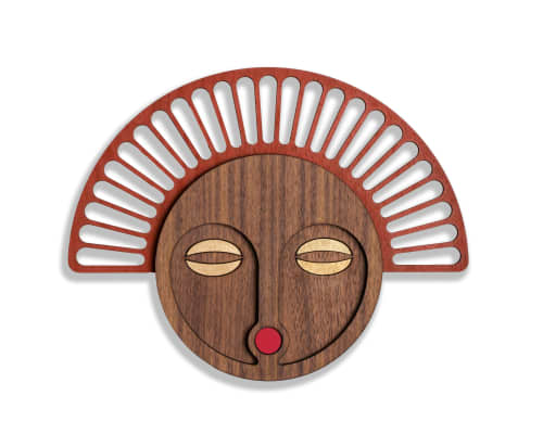 Mini Modern African Mask #23 | Wall Sculpture in Wall Hangings by Umasqu