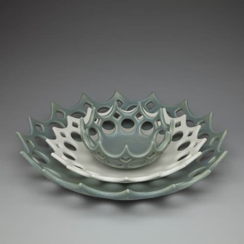 Crown Nesting Bowls | Decorative Tray in Decorative Objects by Lynne Meade. Item made of stoneware
