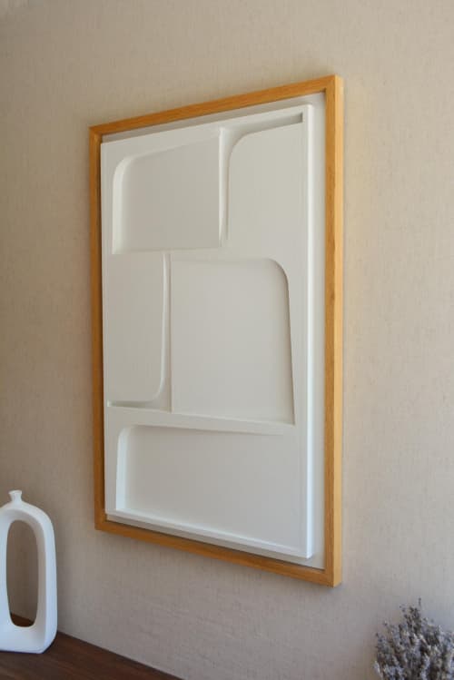 No. 109 Japandi Plaster Wall Relief - Scandinavian Neutral Decor | Decorative Objects by Joseph Aurelius