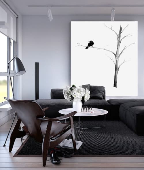 Raven in a Tree | Prints by Brazen Edwards Artist. Item composed of canvas and paper