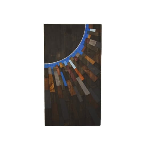 Blue Sunset | Wall Sculpture in Wall Hangings by StainsAndGrains. Item composed of wood in contemporary or industrial style