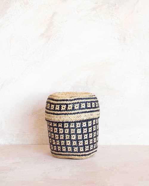 Extra Small Oaxacan Woven Basket - Midnight | Storage Basket in Storage by MINNA