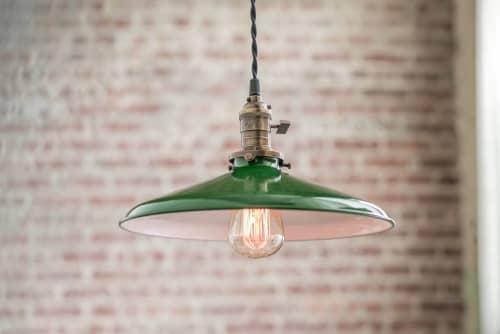 12 Inch Green - Pendant Lights - Model No. 6728 | Pendants by Peared Creation. Item made of metal