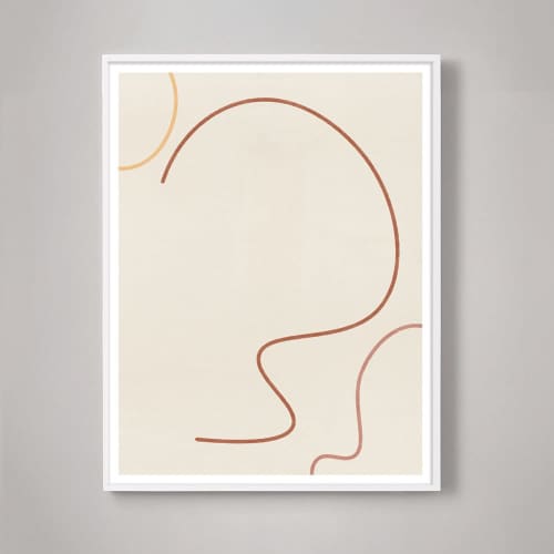 Minimalist Abstract Line Art Print in warm earth tones | Prints by Capricorn Press. Item made of paper works with boho & minimalism style