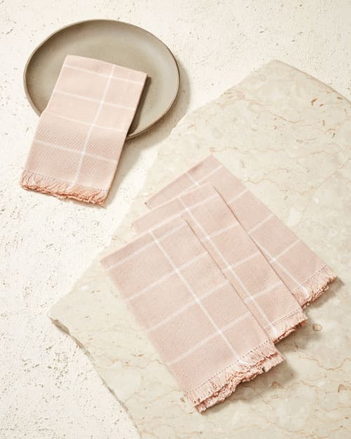 Grid Napkin - Peach | Linens & Bedding by MINNA