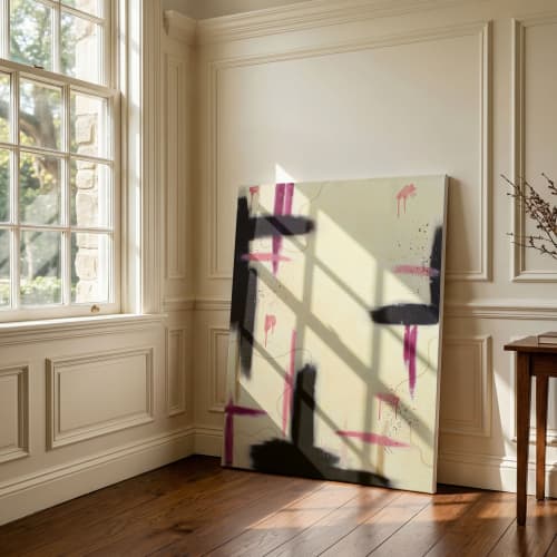 Raw Bloom | Pink and Magenta Abstract Canvas Print | Modern Wall Art | Prints in Paintings by Abby May