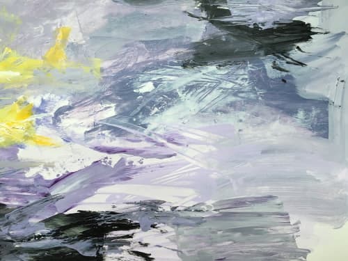 Amethyst Sky | Oil And Acrylic Painting in Paintings by Eugenie Diserio. Item made of paper compatible with mid century modern and contemporary style
