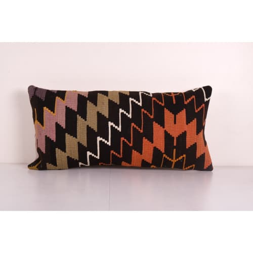 Turkish Extra Long Bedding Rug Pillow, Turkish Long Kilim Pi | Cushion in Pillows by Vintage Pillows Store
