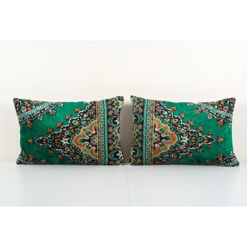 Pair Soft Vintage Velvet Pillow, Set of Two Large Soft Cushi | Sham in Linens & Bedding by Vintage Pillows Store. Item composed of cotton and fiber