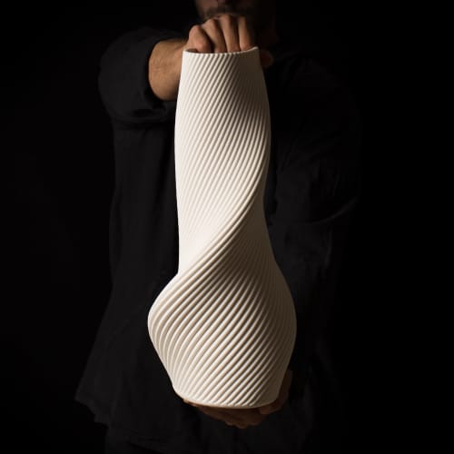 Tornado - 0 0 0 1 | Vase in Vases & Vessels by BinaryCeramics. Item composed of ceramic in art deco style