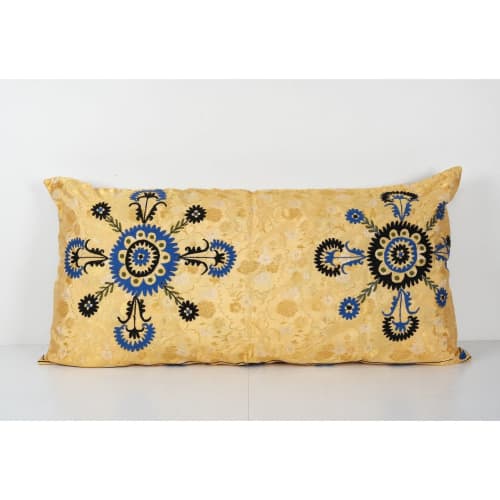 Suzani Body Pillow Fashioned from a Tashkent Suzani, Extra L | Cushion in Pillows by Vintage Pillows Store