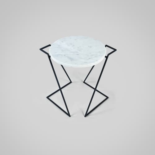Saturno - Carrara marble side table | Tables by DFdesignLab - Nicola Di Froscia. Item made of metal with marble works with minimalism & contemporary style