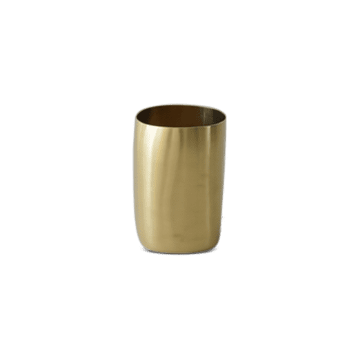 Cuadrado Cup In Brushed Brass | Drinkware by Tina Frey. Item composed of brass