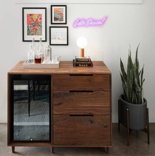 Santa Elena Bar Cabinet With Wine Cooler And Drawers By The Timbered Wolf Furniture Design Weser Storage