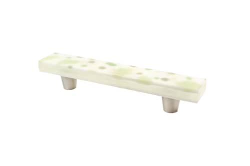 Terrazzo Tea Green 4" CC Pull | Hardware by Windborne Studios. Item composed of stone and glass