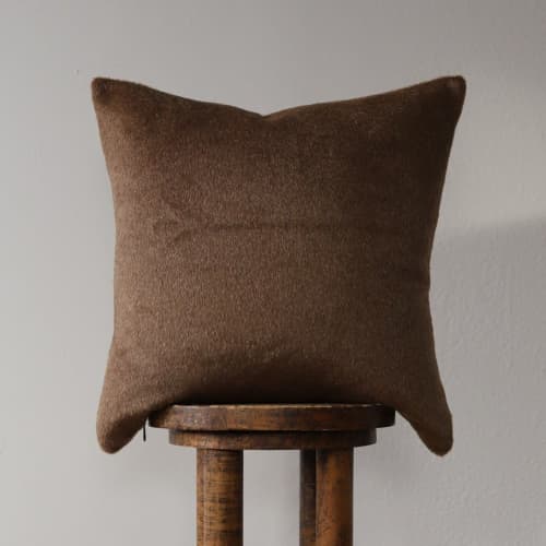 Warm Brown Alpaca Pillow 19x19 | Pillows by Vantage Design