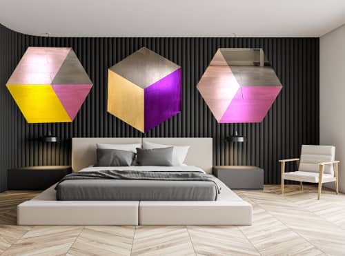 Hexagon Art / Mirrored Acrylic Art / Wall Art / Made In USA/ | Wall Sculpture in Wall Hangings by uniQstiQ | uniQstiQ in Oakland Park. Item made of synthetic