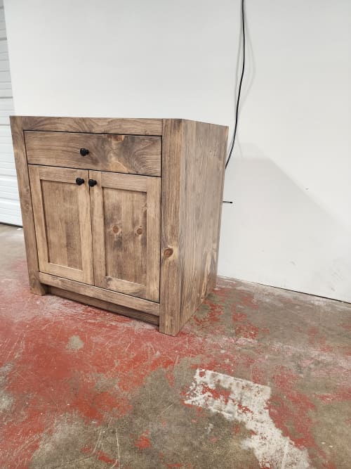 Model 1100 - Custom Single Sink Vanity | Countertop in Furniture by Limitless Woodworking. Item made of maple wood works with mid century modern & contemporary style