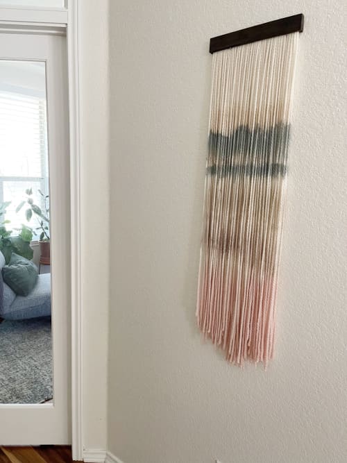 Abstract Dip Dyed Wall Hanging-Down by the Lakes #3 | Wall Sculpture in Wall Hangings by Mpwovenn Fiber Art by Mindy Pantuso