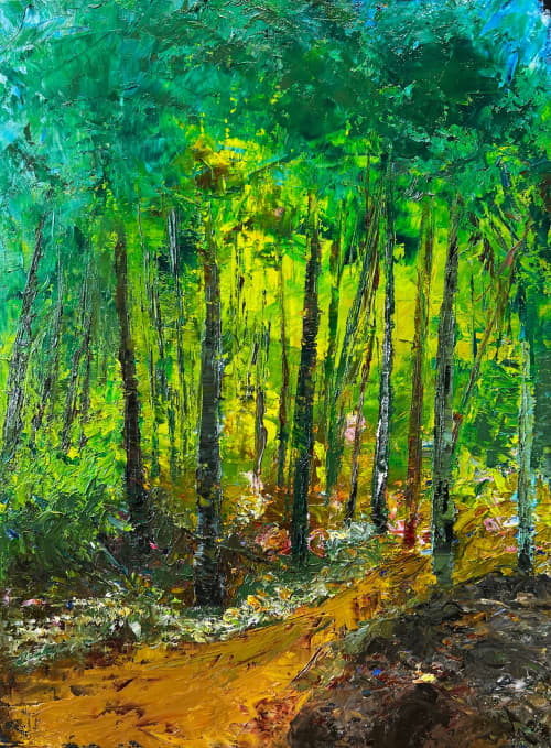 Fall Light | Oil And Acrylic Painting in Paintings by Checa Art. Item made of canvas