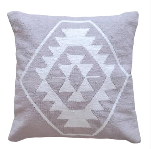 Luna Handwoven Cotton Decorative Throw Pillow Cover | Cushion in Pillows by Mumo Toronto. Item made of cotton