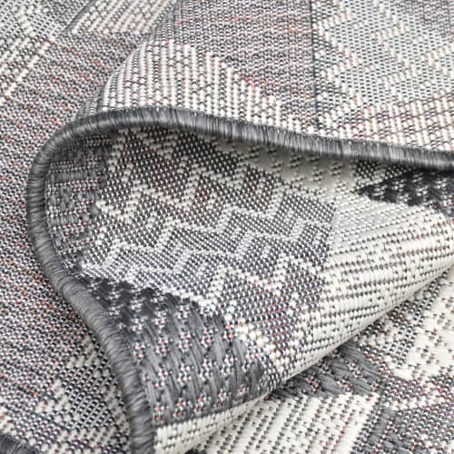 Taupe Hand Woven PET Textured Geometric Area Rug | Rugs by Swiflo