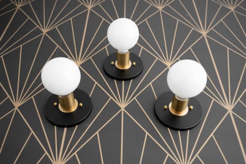 Minimalist Sconce - Model No. 0656 | Sconces by Peared Creation. Item made of brass with glass