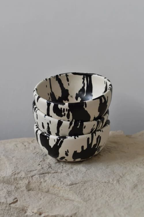 Rock Handmade Pottery Bowls - Set of 2 | Dinnerware by OWO Ceramics. Item made of ceramic