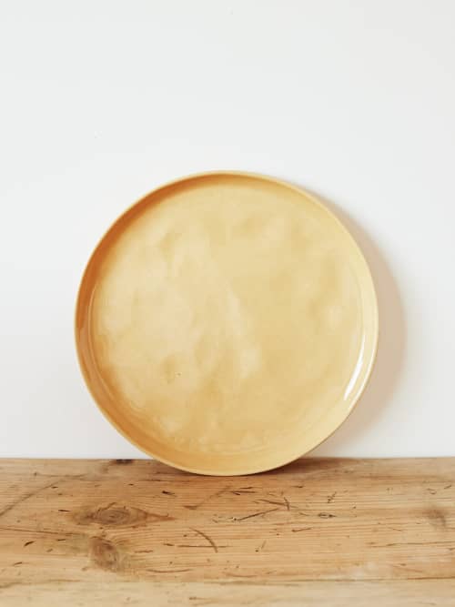 Set of 2 Large Plates in Dijon | Dinnerware by Barton Croft. Item made of stoneware works with country & farmhouse & japandi style