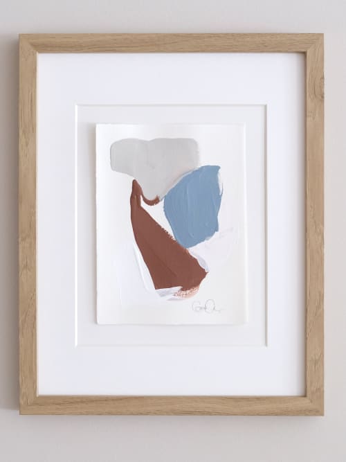 Abstract Mini No. 26 | Oil And Acrylic Painting in Paintings by Cait Courneya. Item composed of paper
