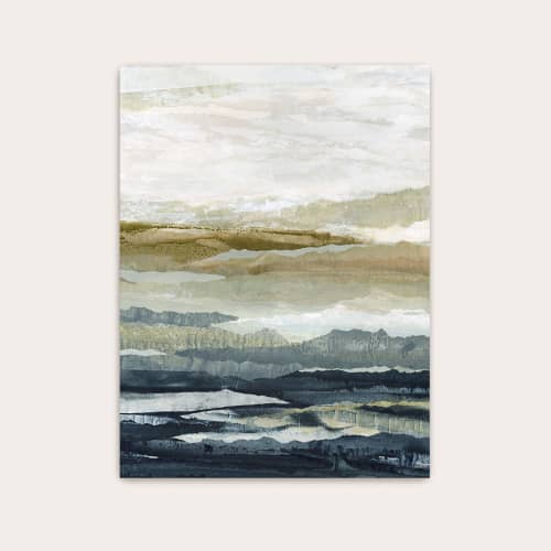 Moving Horizons Art Print - Layered Abstract Landscape | Prints in Paintings by Lara Eckerman Art