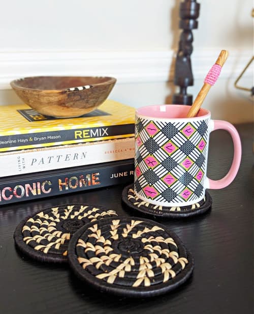 Pink Green African Pattern Coffee Mug | Drinkware by Reflektion Design
