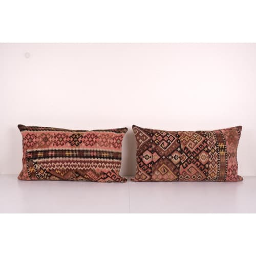 Vintage  & Old Kilim Cushion Cover, Set of Two Anatolian Kar | Pillows by Vintage Pillows Store