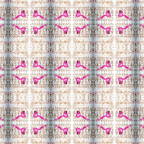 Italic, Fawn & Fuchsia | Fabric in Linens & Bedding by Philomela Textiles & Wallpaper. Item composed of cotton