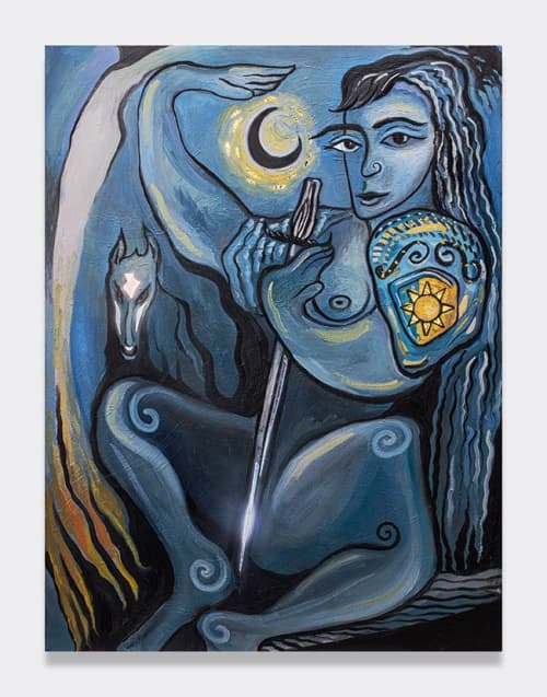 Joan | Oil And Acrylic Painting in Paintings by Shawn Button