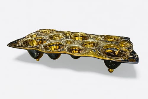 Liquid Metal Gold Platter | Serveware by PlusObject