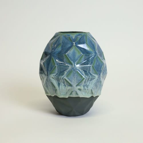 Oblique in Lime Moondust | Vase in Vases & Vessels by by Alejandra Design. Item made of ceramic