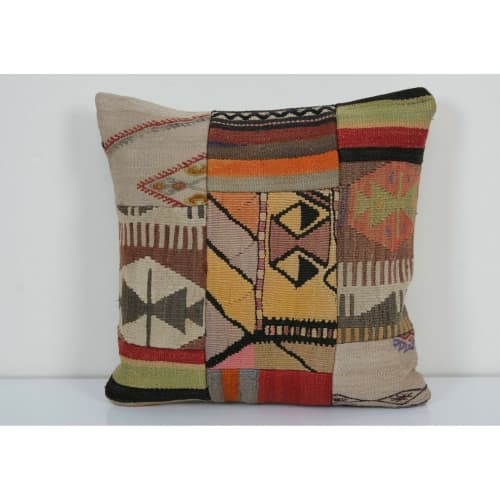 20" x 20" Hand Embroidery Cushion Cover | Sham in Linens & Bedding by Vintage Pillows Store. Item composed of cotton & fiber