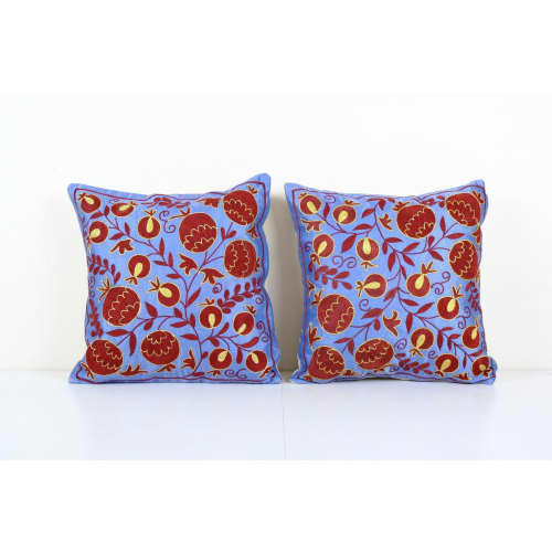 Matching Suzani Textile Throw Pillow, Tree of Life Motifs Em | Cushion in Pillows by Vintage Pillows Store