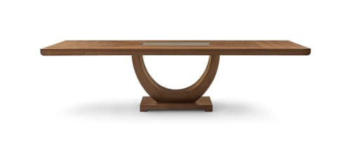 Lauren Dining Table Walnut | Tables by Greg Sheres. Item made of walnut with glass